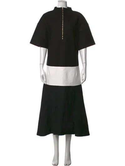 Pre-owned Entire Studios Mock Neck Long Dress In Black