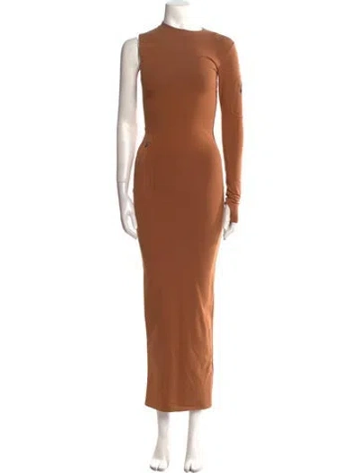 Pre-owned Entire Studios Mock Neck Long Dress In Brown