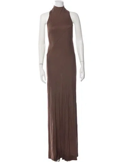 Pre-owned Entire Studios Mock Neck Long Dress In Brown