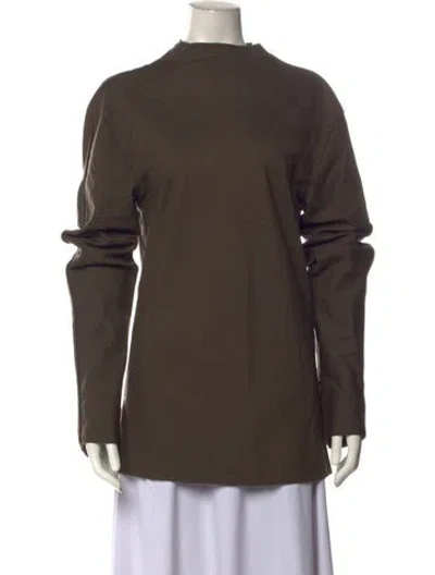 Pre-owned Entire Studios Mock Neck Long Sleeve Top In Brown