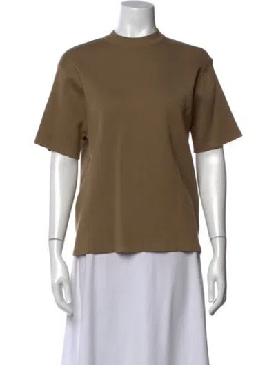 Pre-owned Entire Studios Mock Neck Short Sleeve T-shirt In Brown