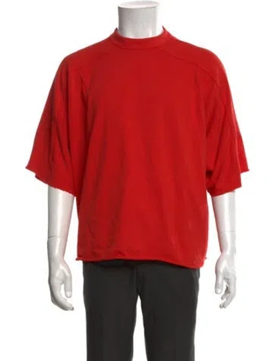 Pre-owned Entire Studios Mock Neck Short Sleeve T-shirt In Red