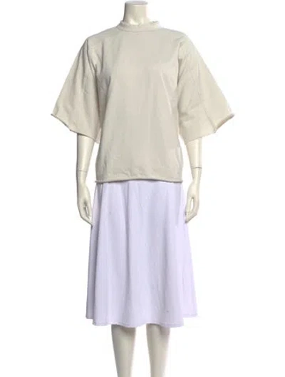 Pre-owned Entire Studios Mock Neck Three-quarter Sleeve Sweatshirt In Neutral