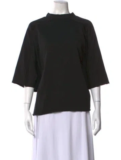 Pre-owned Entire Studios Mock Neck Three-quarter Sleeve Top In Black