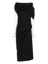 Entire Studios Moulded Draped Cowl-neck Midi Dress In Black