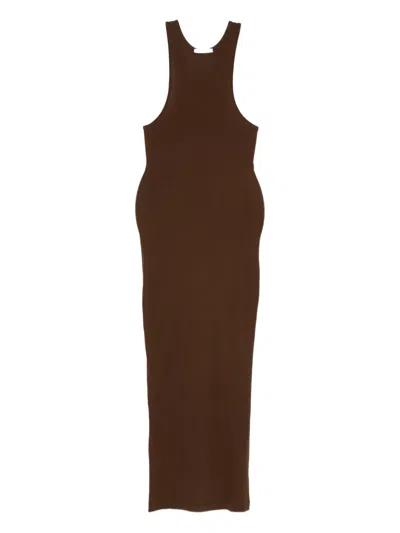 Entire Studios Midi Muscle Tank Dress Clothing In Brown