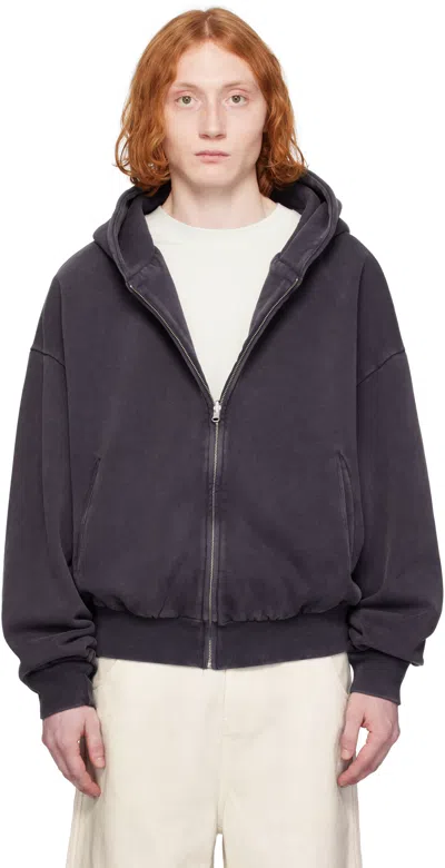 Entire Studios Navy Thermal Hoodie In Ink