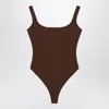Entire Studios Nylon-blend Bodysuit In Brown