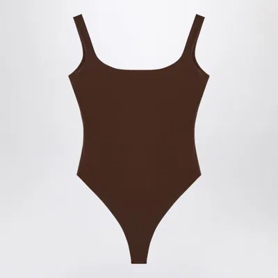 Entire Studios Nylon-blend Bodysuit In Brown