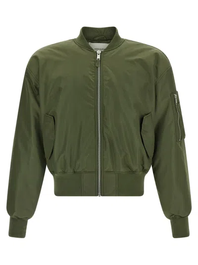 Entire Studios Nylon Bomber Jacket In Green