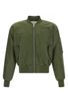 Entire Studios Nylon Bomber Jacket Puffer Jackets Green In Green