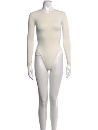 Pre-owned Entire Studios Nylon Crew Neck Bodysuit In Neutral