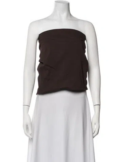 Pre-owned Entire Studios Nylon Crew Neck Top In Brown