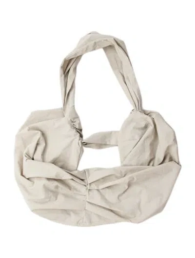 Pre-owned Entire Studios Nylon Strapless Crop Top In Gray