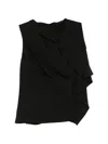 Entire Studios Odeon Asymmetric Draped Top In Black