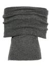Entire Studios Off-shoulder Sleeveless Knitted Top In Gray