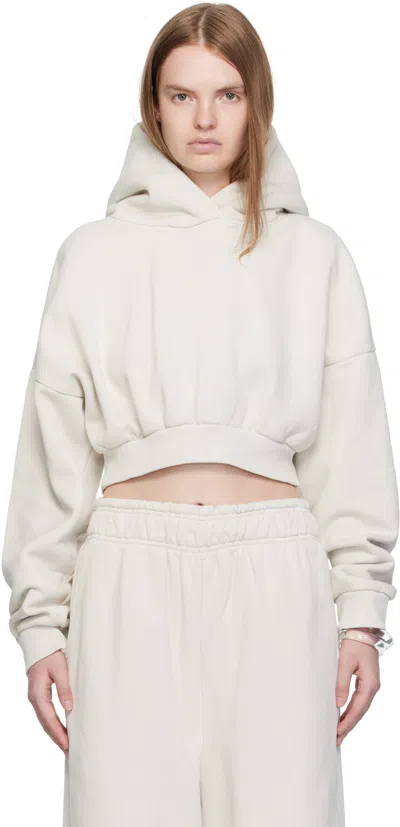 Entire Studios Off-white Cropped Heavy Hoodie