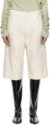 Entire Studios Off-white D Denim Shorts In Bone