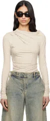 Entire Studios Off-white Drape Top In Pink