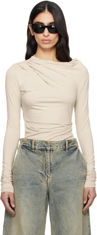 Entire Studios Off-white Drape Top In Pink