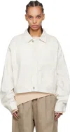 Entire Studios Off-white Gem Denim Jacket In Bone