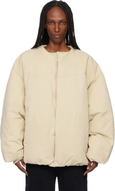 Entire Studios Off-white Pod Puffer Down Jacket In Brown