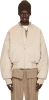 Entire Studios Off-white Raglan Bomber Jacket In Rutile
