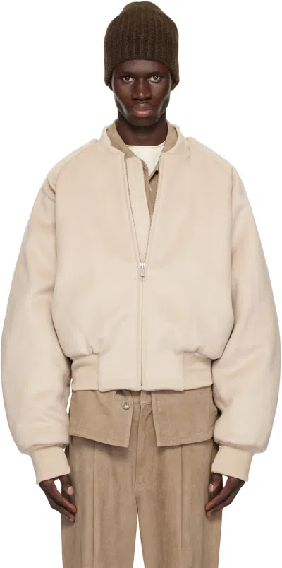 Entire Studios Off-white Raglan Bomber Jacket In Rutile