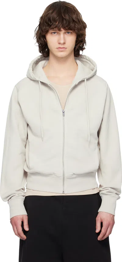 Entire Studios Off-white Slim Zip Up Hoodie In Multi