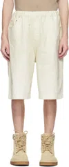 Entire Studios Off-white Spar Denim Shorts In Bone