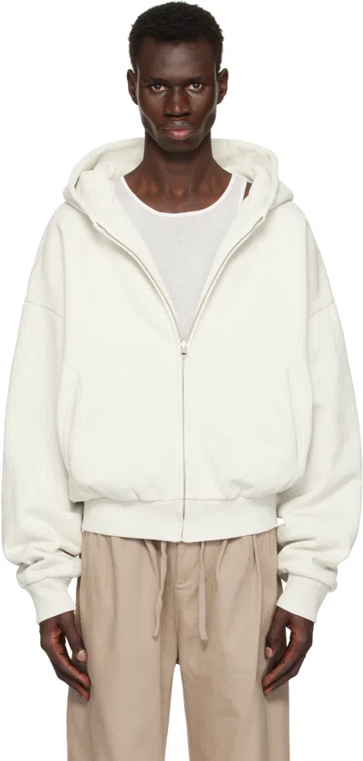 Entire Studios Off-white Thermal Hoodie In Rice