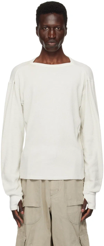 Entire Studios Off-white Thermal Long Sleeve T-shirt In Rice