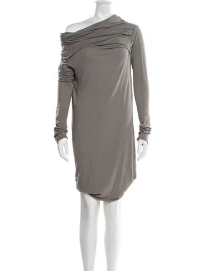 Pre-owned Entire Studios Off-the-shoulder Knee-length Dress In Gray
