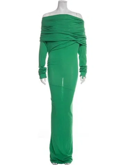 Pre-owned Entire Studios Off-the-shoulder Long Dress In Green