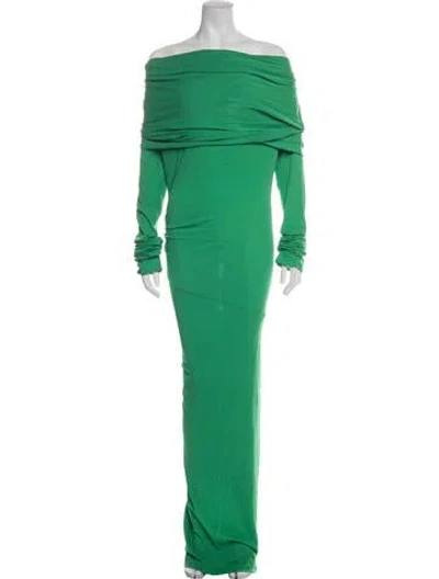 Pre-owned Entire Studios Off-the-shoulder Long Dress W/ Tags In Green