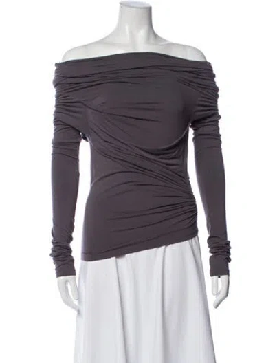 Pre-owned Entire Studios Off-the-shoulder Long Sleeve Top In Purple