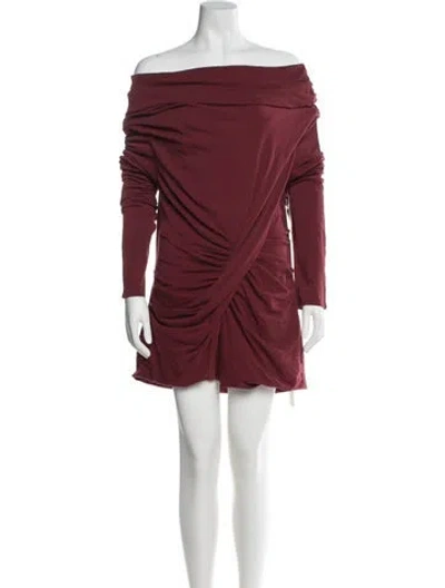 Pre-owned Entire Studios Off-the-shoulder Long Sleeve Top W/ Tags In Burgundy