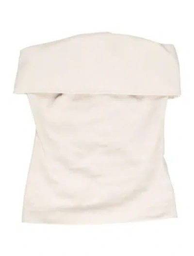 Pre-owned Entire Studios Off-the-shoulder Sleeveless Crop Top In Neutral