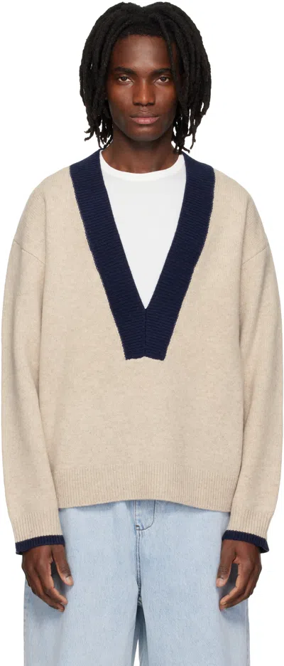 Entire Studios Off-white Echo Knit Sweater In Pink