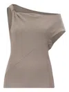 Entire Studios One-shoulder Draped Top In Neutral