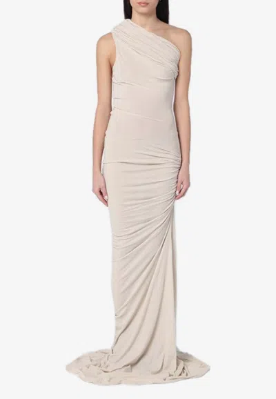 Entire Studios One-shoulder Maxi Dress In Ivory