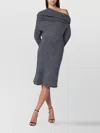 Entire Studios One Shoulder Wool Blend Knee Length Dress In Animal Print