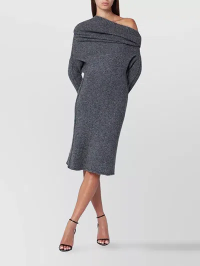 ENTIRE STUDIOS ONE SHOULDER WOOL BLEND KNEE LENGTH DRESS