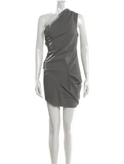 Pre-owned Entire Studios One-shoulder Knee-length Dress In Gray