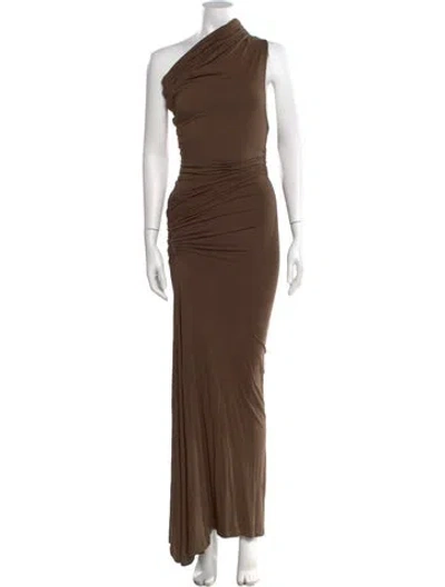 Pre-owned Entire Studios One-shoulder Long Dress In Brown