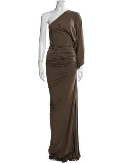 Pre-owned Entire Studios One-shoulder Long Dress In Brown