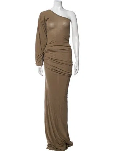 Pre-owned Entire Studios One-shoulder Long Dress In Brown