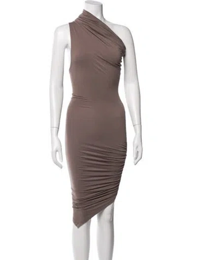 Pre-owned Entire Studios One-shoulder Midi Length Dress W/ Tags In Brown