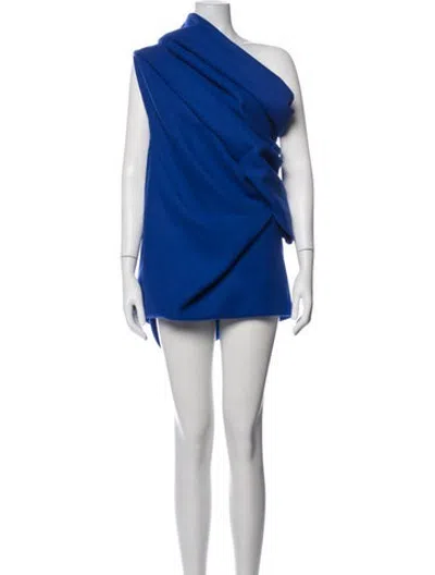 Pre-owned Entire Studios One-shoulder Mini Dress In Blue