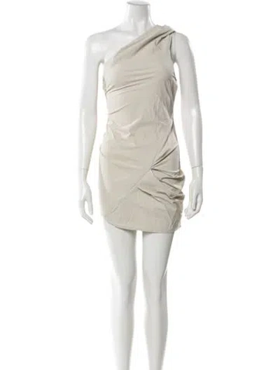Pre-owned Entire Studios One-shoulder Mini Dress In Neutral